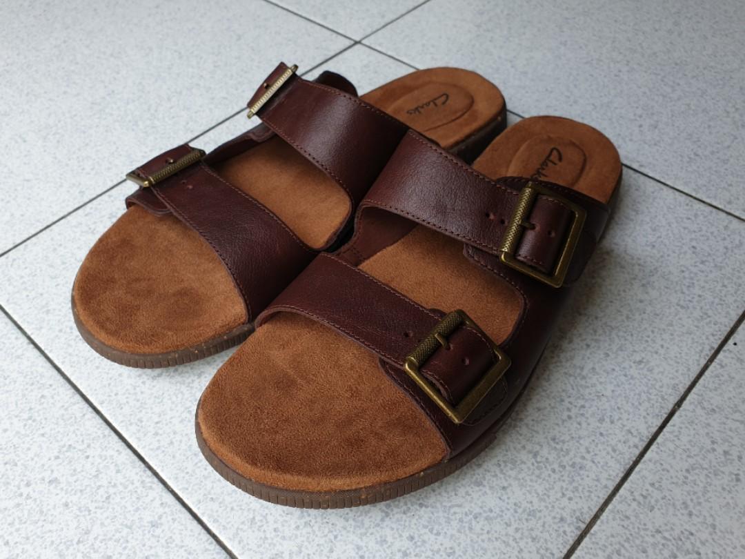 mens leather sandals clarks