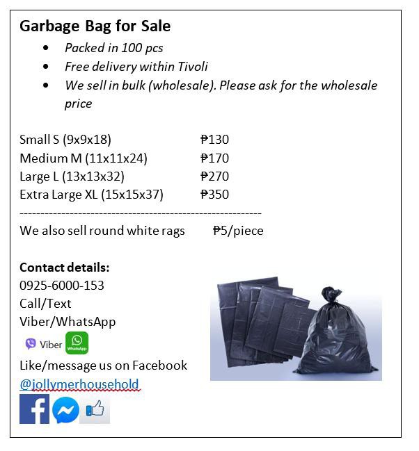 garbage bags on sale