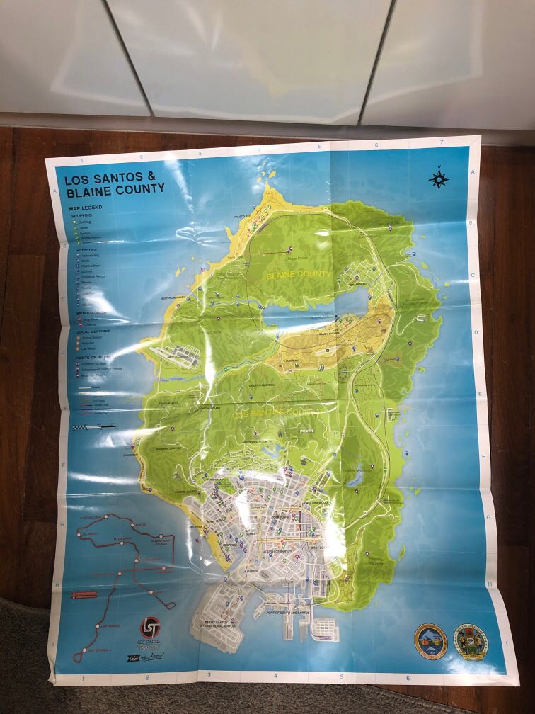 Grand Theft Auto V 5 Los Santos and Blaine County Landkarte Map