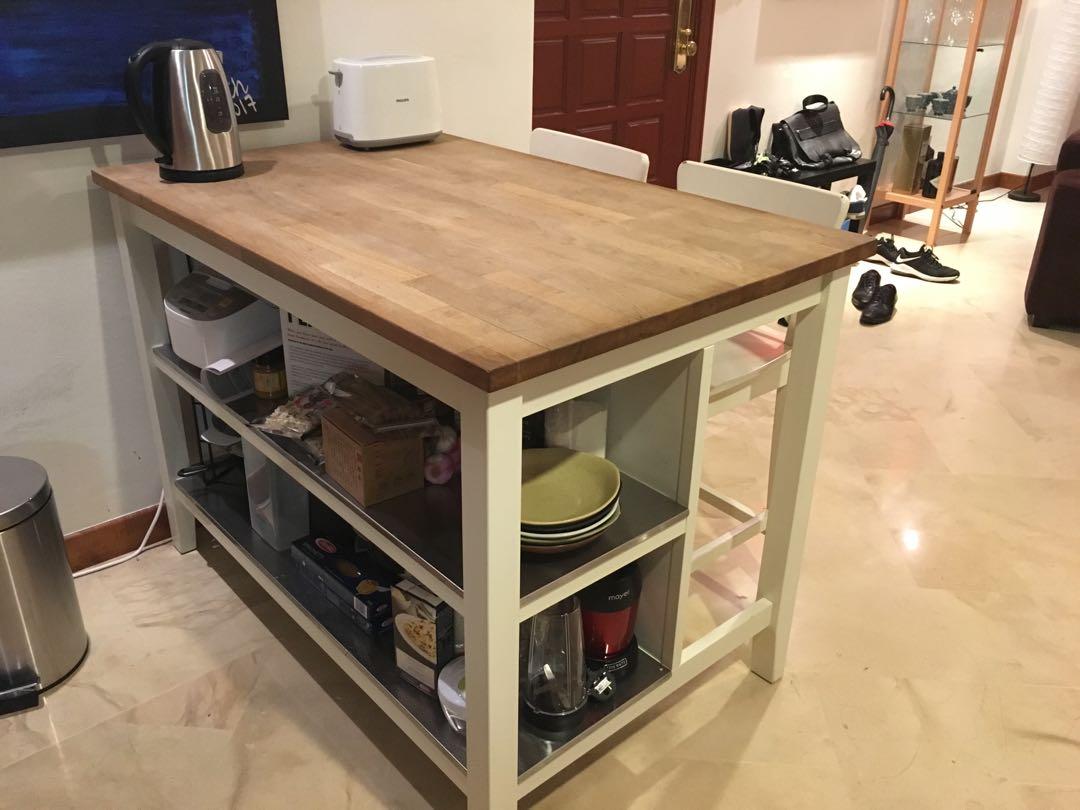 IKEA Kitchen Island STENSTORP. Two chairs included!, Furniture & Home