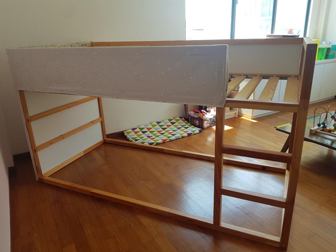 Ikea Kura Reversible Loft Bed White Pine 90x0 Cm Furniture Home Living Furniture Bed Frames Mattresses On Carousell
