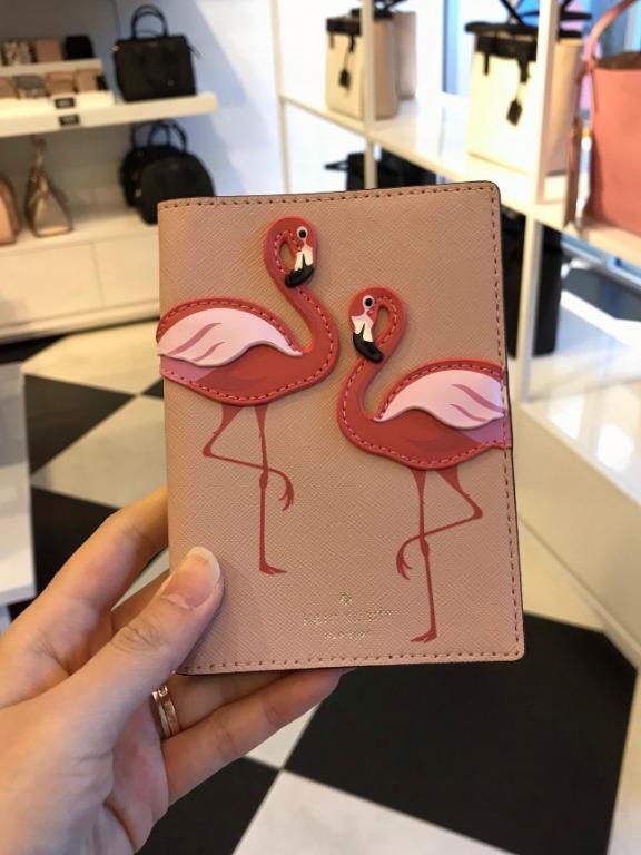 KATE SPADE FLAMINGO BY THE POOL PASSPORT HOLDER IN PINK MULTI WLRU5484,  Luxury, Accessories on Carousell