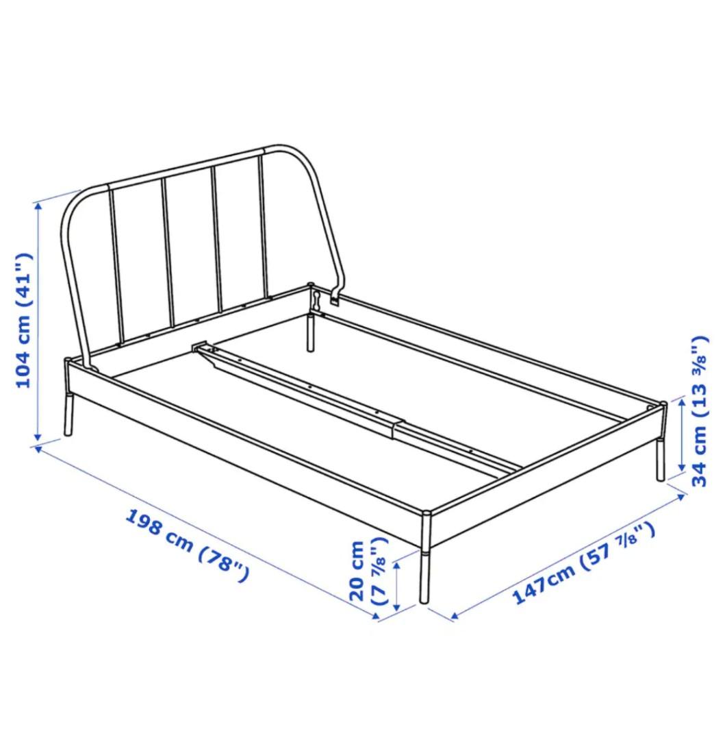 Kopardal Ikea Grey Bed Frame Queen, Furniture & Home Living, Furniture