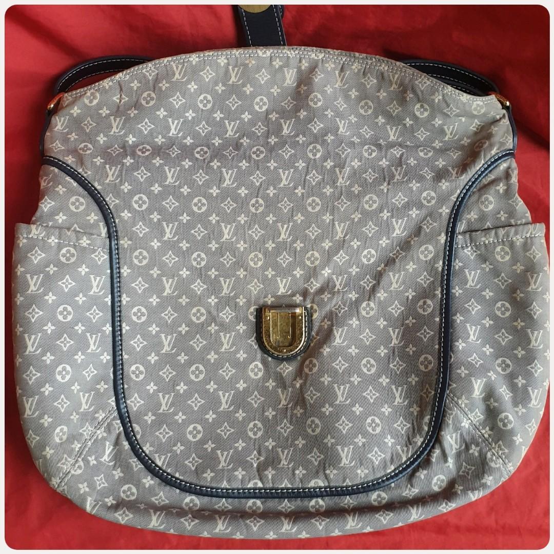 Louis Vuitton Gray Monogram Mini Lin Idylle Romance Blue Grey Dark blue  Leather Cotton Pony-style calfskin Cloth ref.181437 - Joli Closet