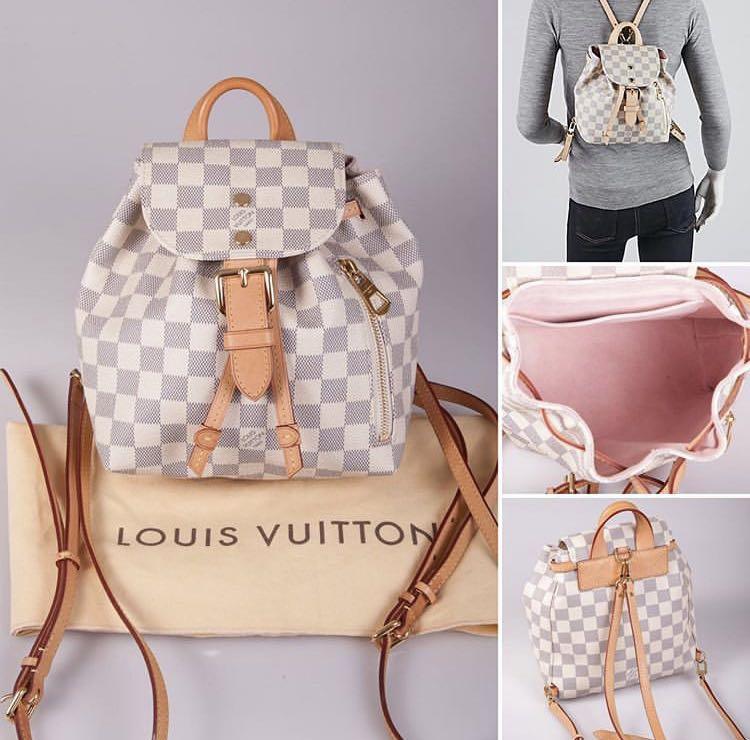 Louis Vuitton, Bags, Louis Vuitton Sperone Bb Mini Backpack Damier Azur  Canvas Rose Ballerine
