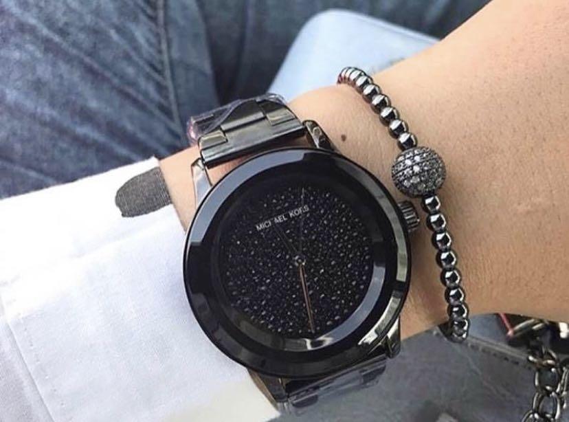 Michael kors black diamond watch outlet