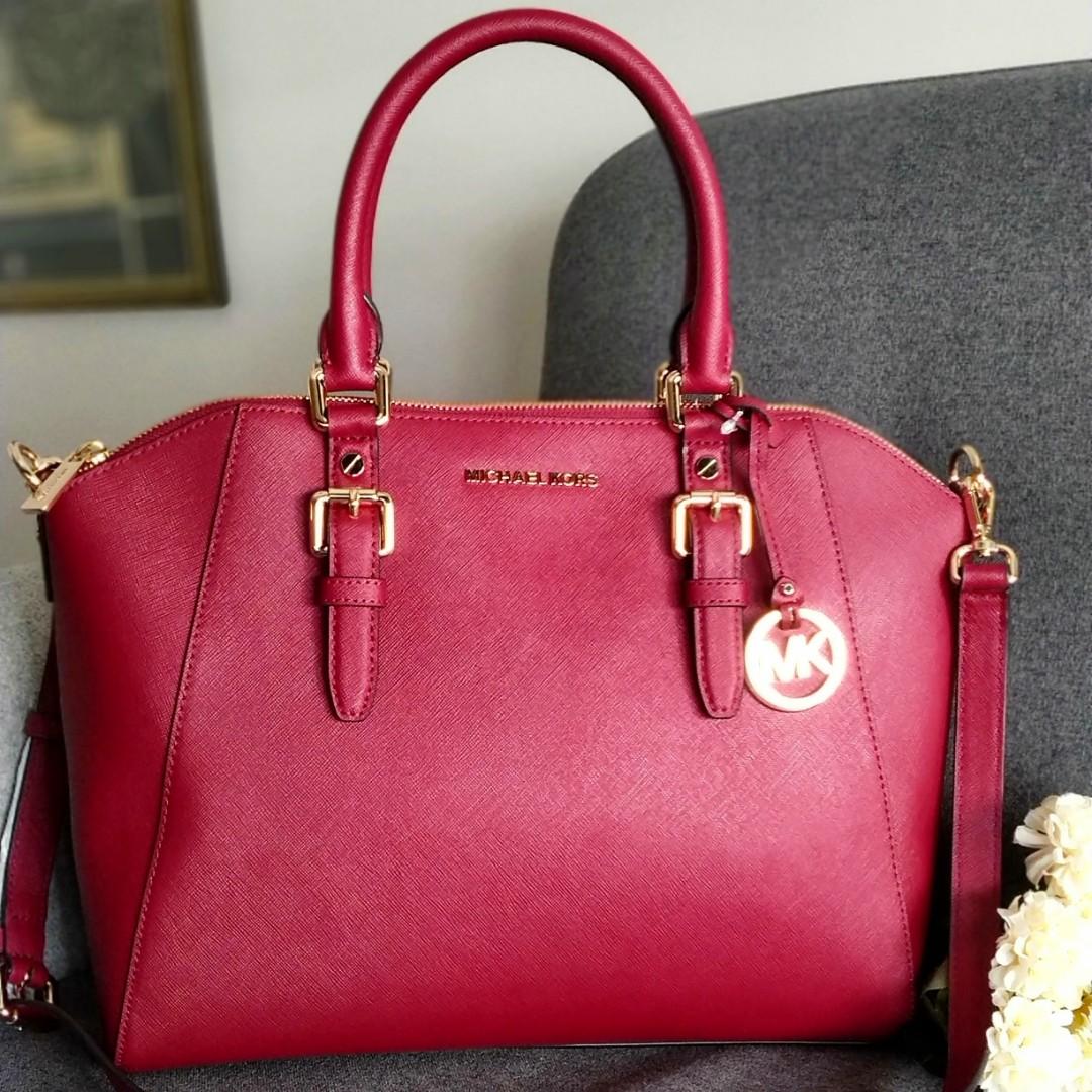 ciara saffiano leather satchel