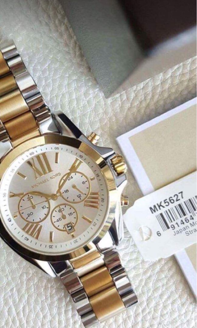 Michael Kors MK5627 Bradshaw two toned and gold chronograph - unisex, Luxury, Watches on Carousell