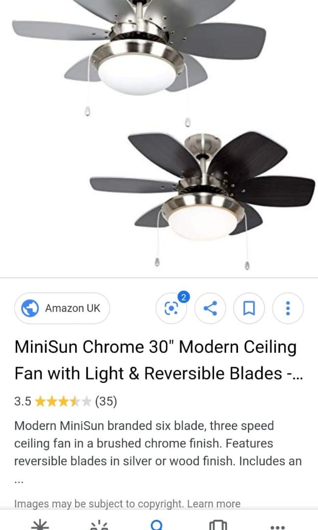 Minisun 30 Ceiling Fan Home Appliances Cooling Air Care