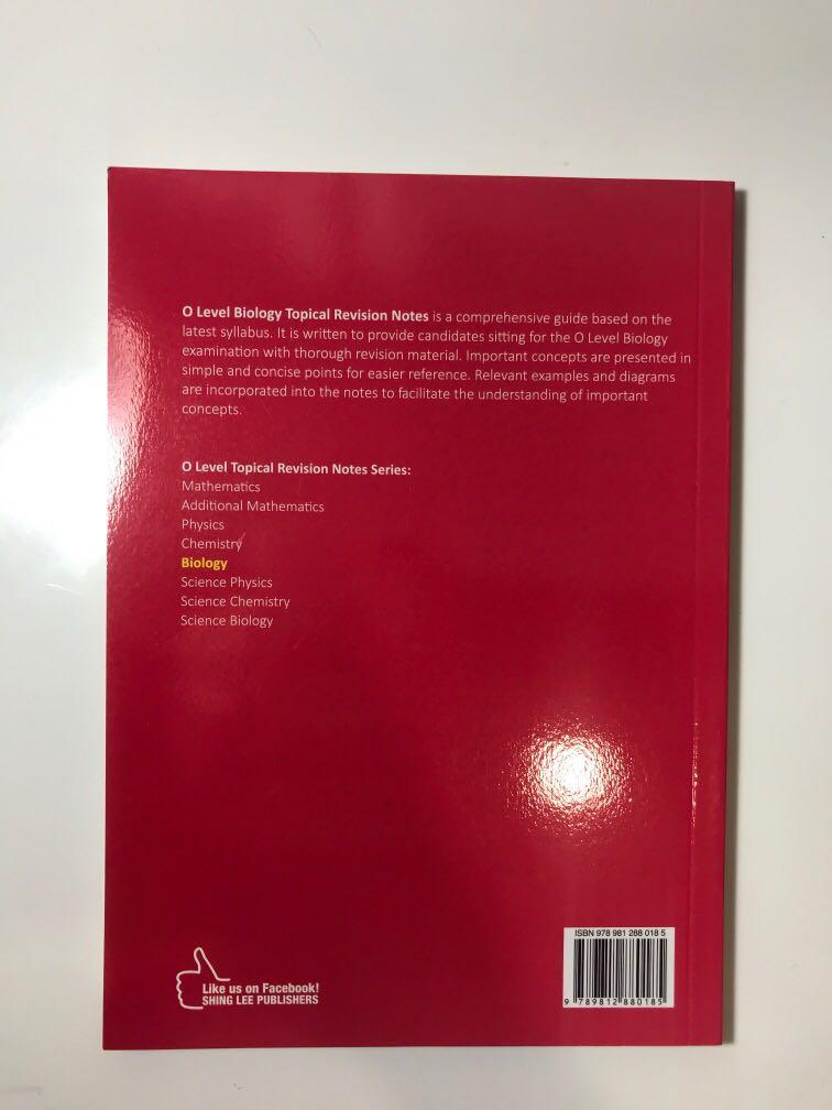 Topical Biological Example O Level Topical Revision Notes Biology, Hobbies & Toys, Books ...