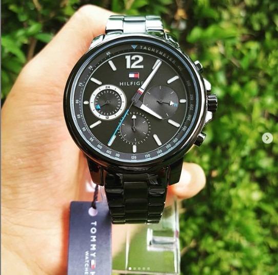 Tommy hilfiger men's outlet black watch