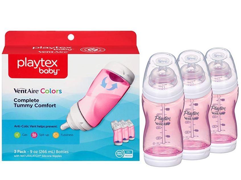 NEW Playtex Baby Ventaire Anti Colic Baby Bottle Clear 9 Ounce - 3 Pack