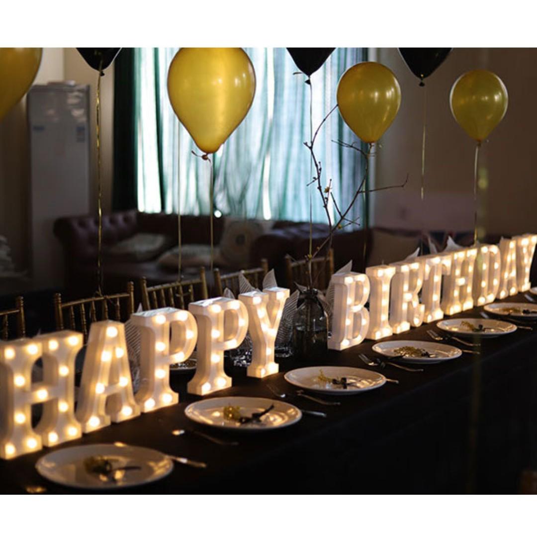 Rental LED 3D Letters Happy Birthday, Hobbies & Toys, Stationery ...