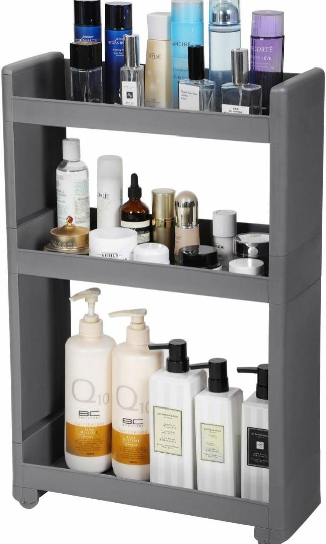 Rolling Trolley With 3 Shelves 17 Cm Wide Furniture Shelves Drawers On Carousell