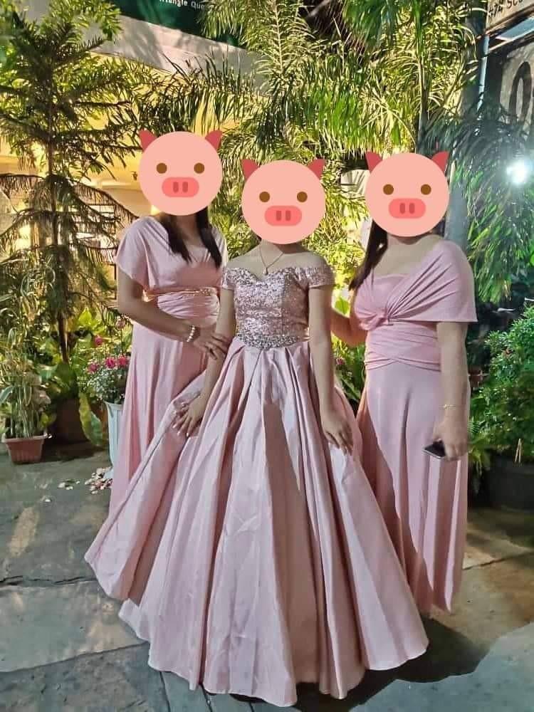 Rose gold gown for debut store