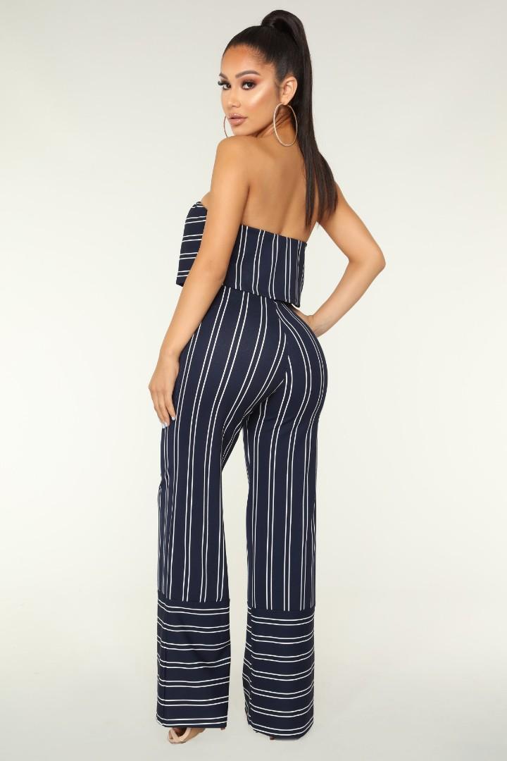 fashion nova striped jumpsuit