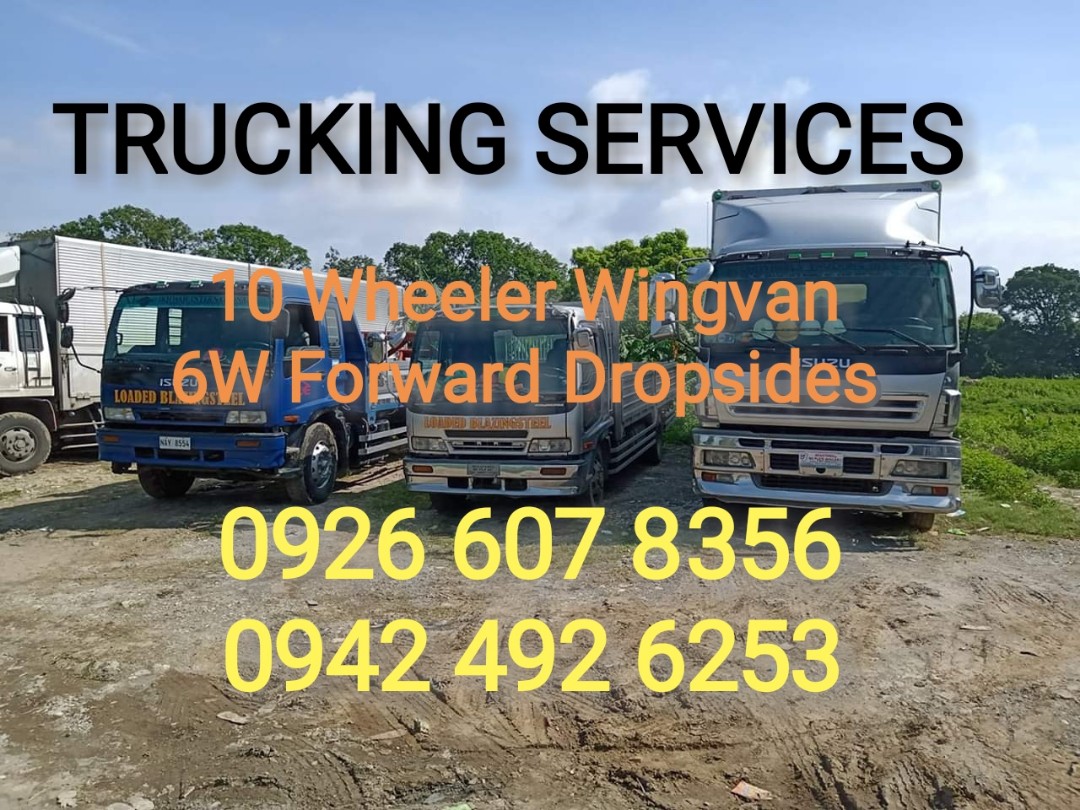 trucking services. 10w wingvan. forward dropside