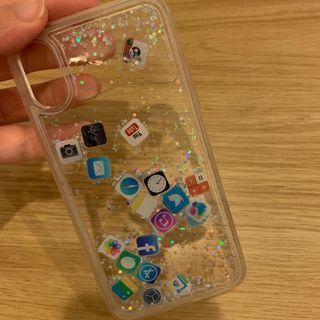 Social media water glitter case iphone x