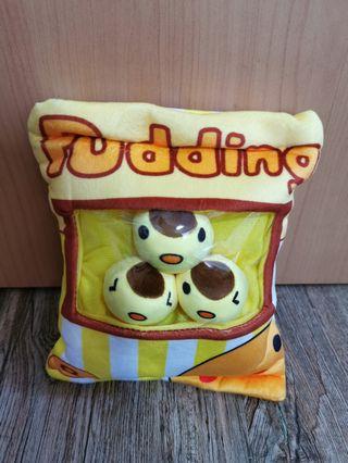 PUDDING PILLOW BAG WITH MINI PUDDING SOFT TOYS INSIDE BRAND NEW