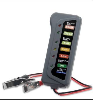 MOTOPOWER MP0514A 12V Digital Car Battery Tester Voltmeter and Charging  System Analyzer with LCD Display and LED Indication - Black Rubber Paint