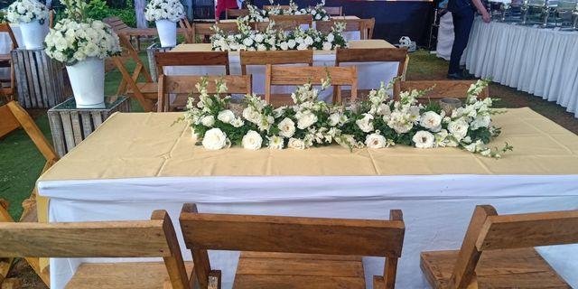 Tables and chairs for rent and catering utensils