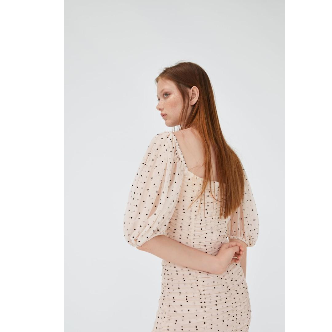 Zara white polka dot tulle outlet dress