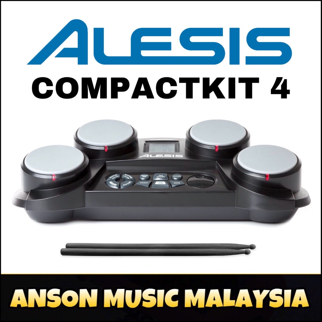Alesis CompactKit 4 Portable Tabletop Electronic Drum Kit, Hobbies