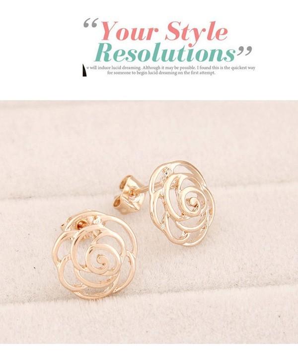 Anting Tusuk Bunga Rose Flower Fashion Wanita Import Korea Stud
