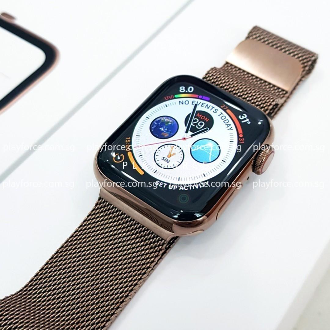 Apple Watch Series 4 40mm Stainless Steel Gold Milanese Strap Luxury Watches On Carousell