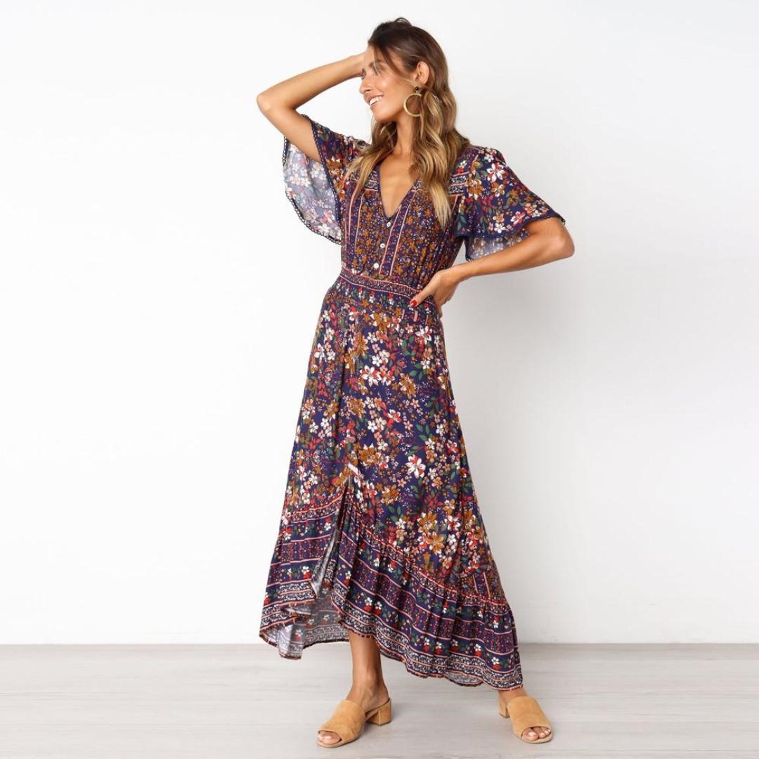 Beach Skirt Bohemian Short Front and Long Back Dress Women s