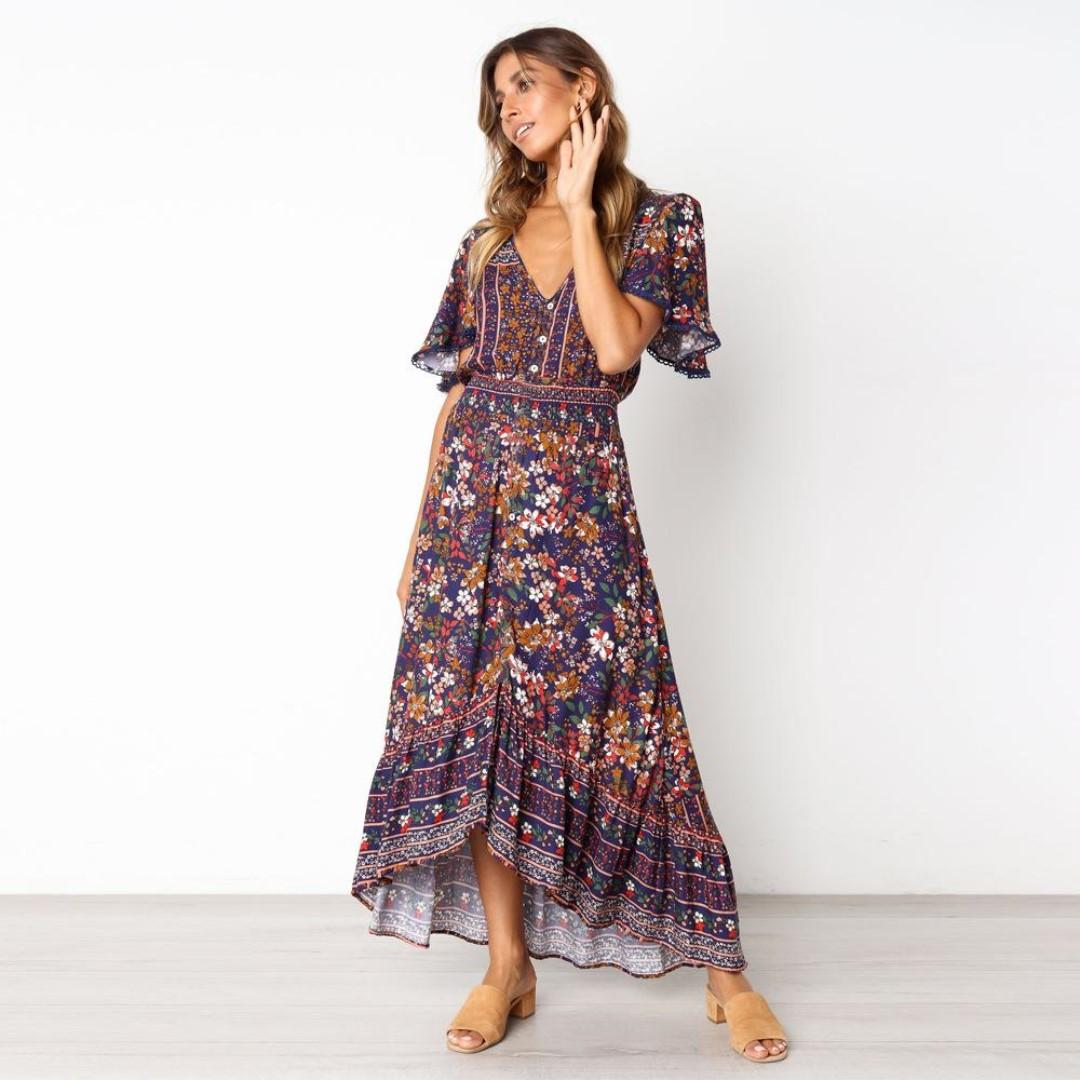 Beach Skirt Bohemian Short Front and Long Back Dress Women s Fashion Muslimah Fashion Dresses on Carousell