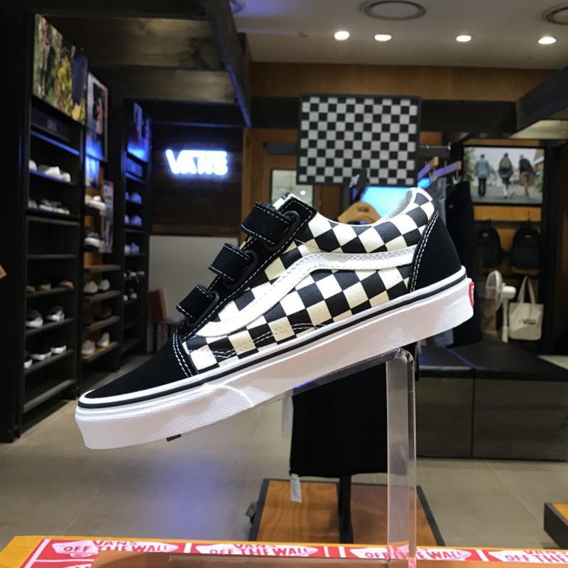 velcro vans checkered