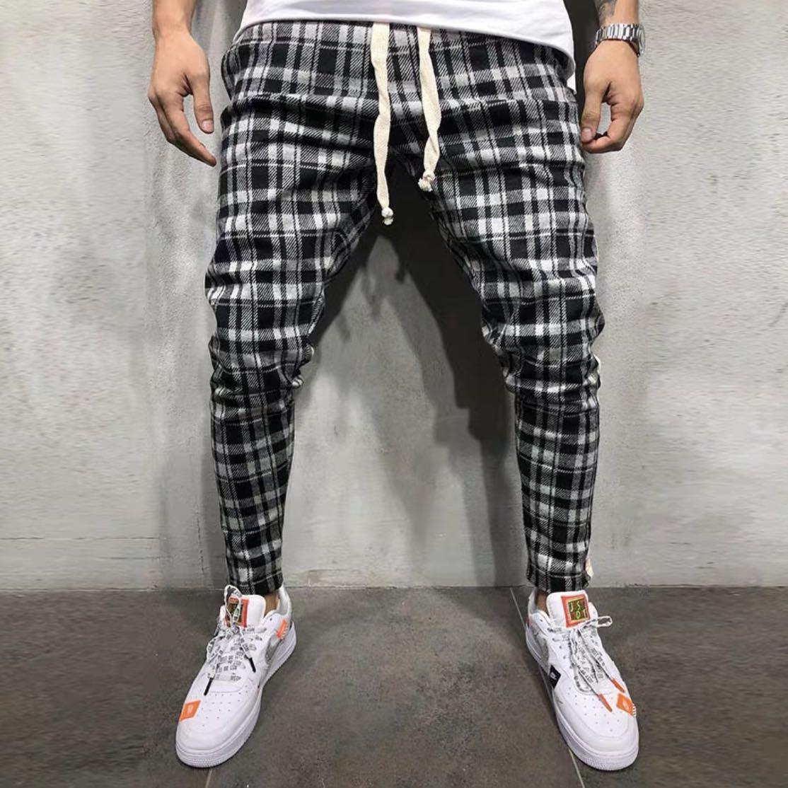 checkered stripe joggers