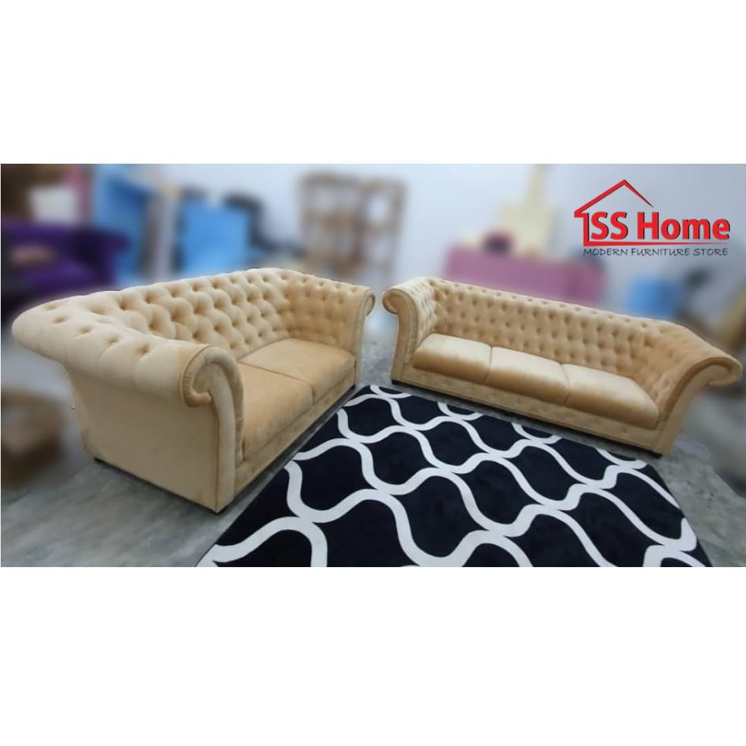 Chesterfield Sofa Set 2 3 Seater Home Furniture Furniture On Carousell