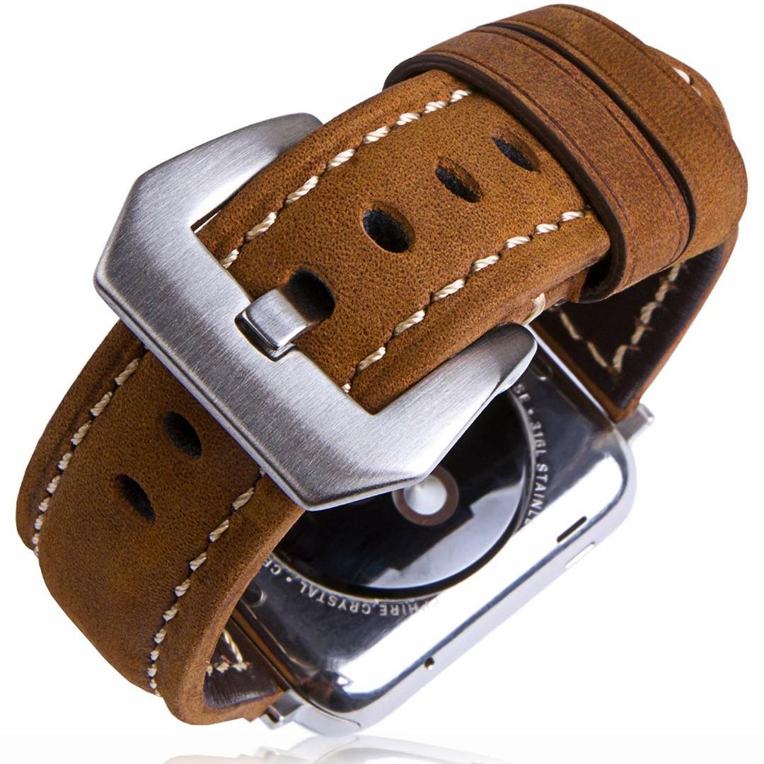 Compatible Apple Watch Leather Band Khaki Nubuck Strap Series 2 3 4 Electronics Others On Carousell