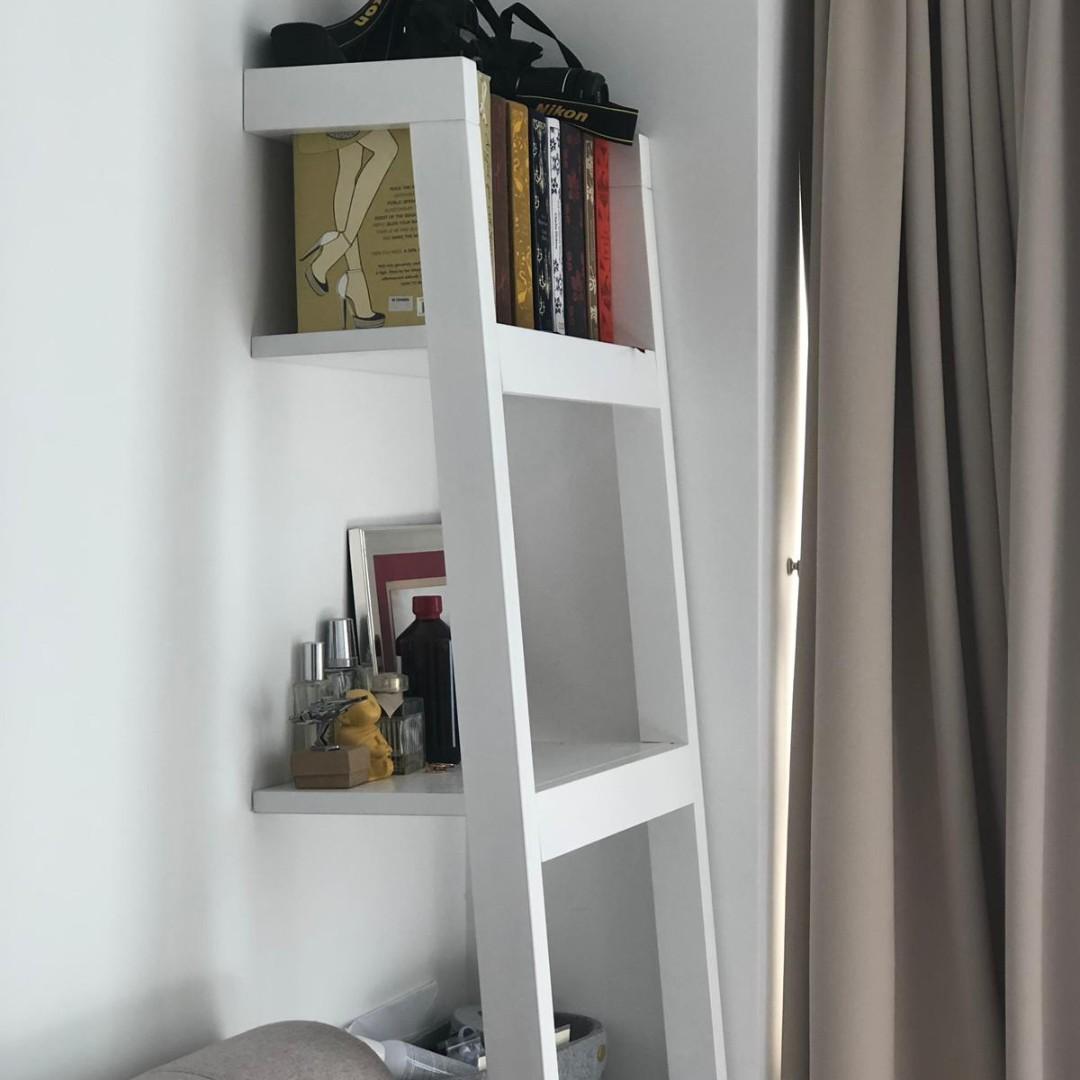 Crate and barrel outlet white ladder shelf