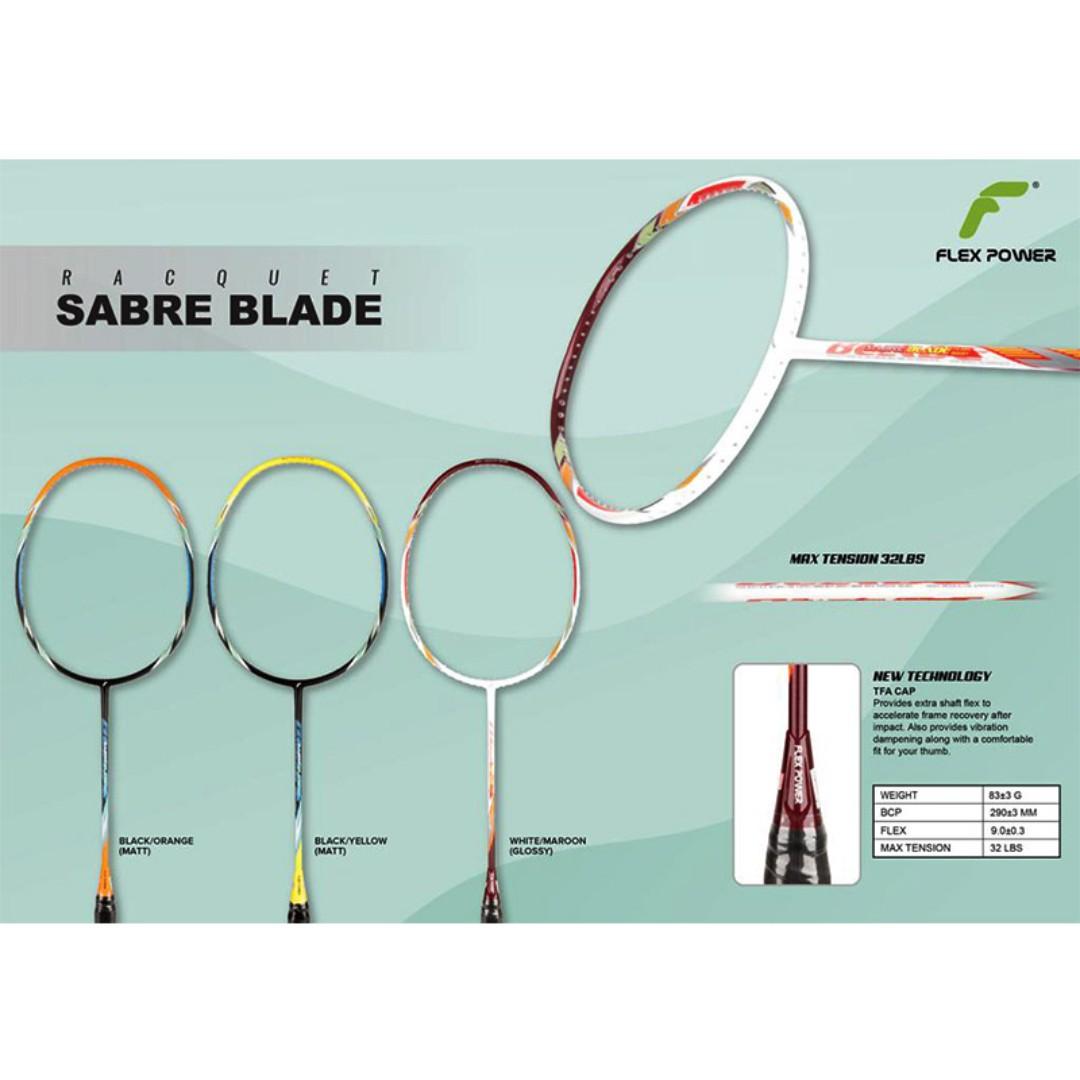 Best Good Cheapest In Sg Flex Power Saber Blade Badminton Racket Sports Sports Games Equipment On Carousell