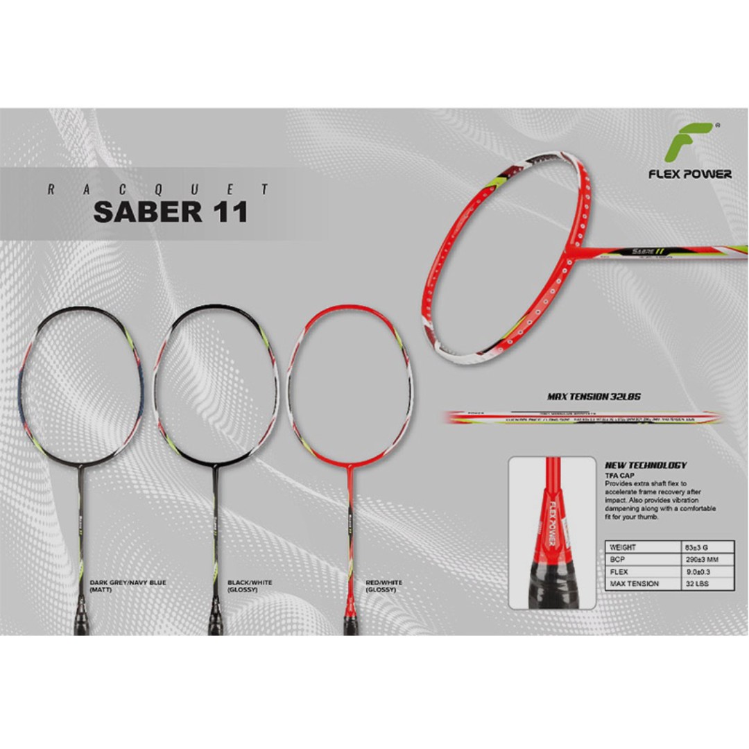 Best Good Cheapest In Sg Flex Power Saber Ii Badminton Racket Sports Sports Games Equipment On Carousell