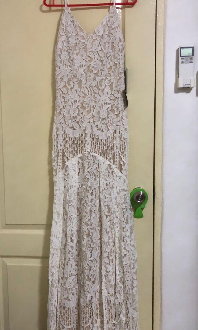 Flynn White Lace Maxi Dress