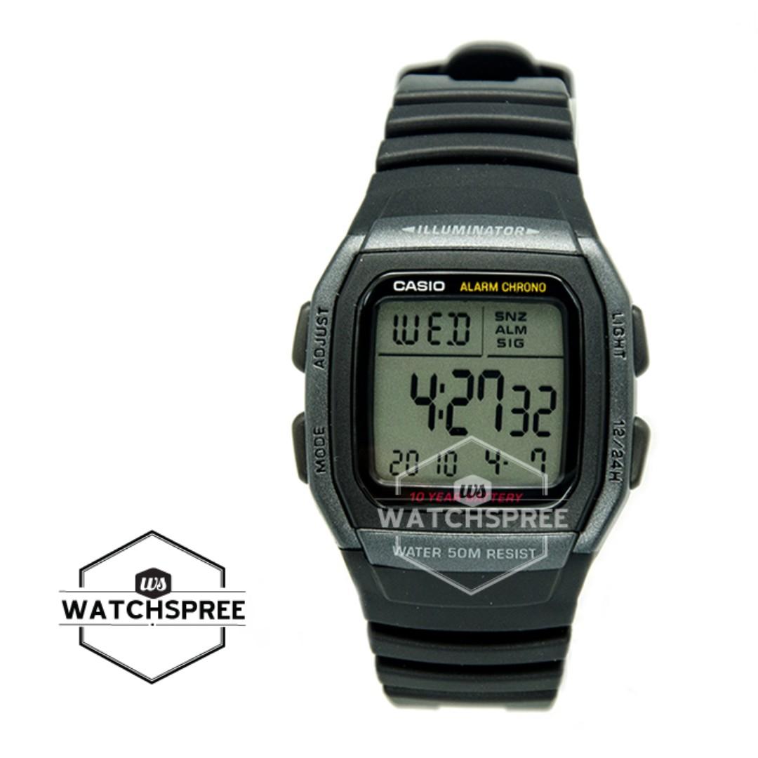 FREE DELIVERY CASIO GENUINE W96H 1B 100 Authentic with 1 Year