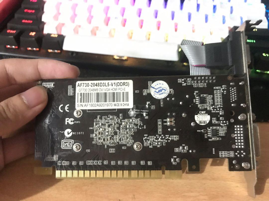 Gt 730 2gb DDR3 (Category: Computer Parts) located in Manila. Submitted by mitzza (Listing ID 246722038, Image 2). Description: Selling as Slightly Defective Defect: Can’t handle strong performance, nag bubluescreen or crash ng game pag matagal na naglalaro ng games na kailangan ng high performance, may lumalabas din na dead pixels randomly minsan. Playable po if league of legends or same tier games. No warranty, buy at your own risk Meetup: Blum
