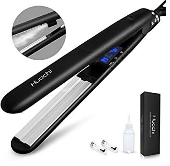 Huachi Steam Hair Straightener Flat Iron Ceramic Tourmaline Plates Salon Hair Iron Dual Voltage Travel 2 in 1 Straightening Iron with Adjustable Temperature 1 inch Everything Else on Carousell