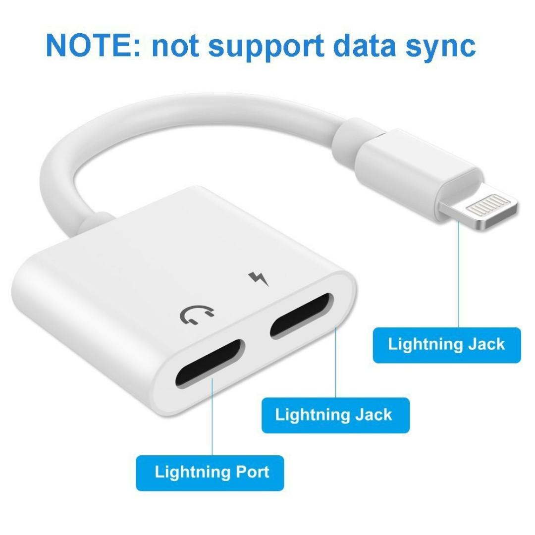 K830 2 In 1 Lightning Headphone Jack And Charger Adapter For