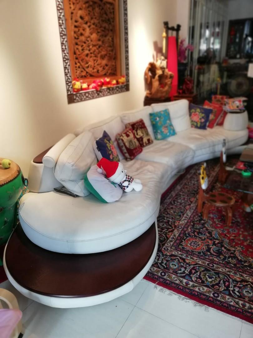 Kuka Genuine Leather Curved Sofa Furniture Sofas On Carousell