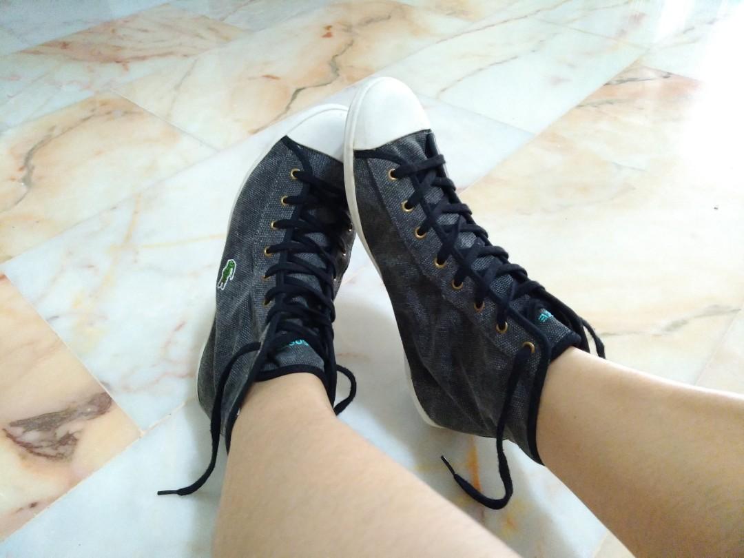 Lacoste black high cut shoes, Women's 