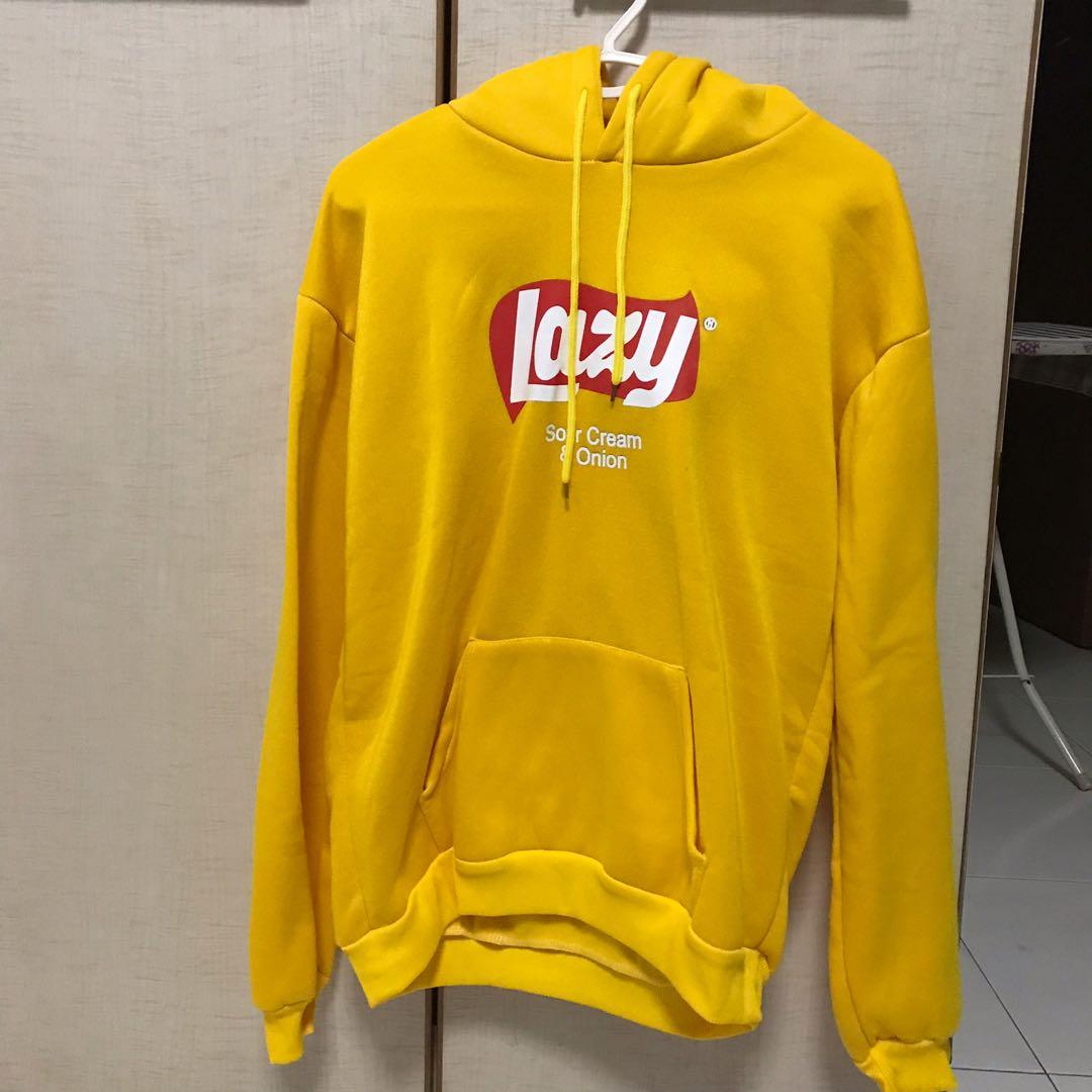 lazy yellow hoodie