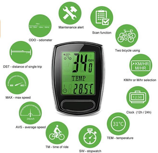 M76 IPSXP Bike Computer Wired Bicycle Speedometer and Odometer Waterproof Cycle Computer with Backlight LCD Display Automatic Sleep Wake Battery Included Sports Equipment PMDs E Scooters E Bikes Other...
