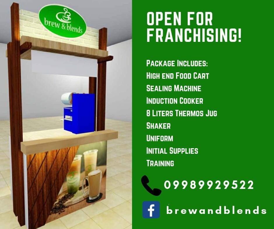 Milk Tea Franchise Business Package (Category: Local Eats) located in Quezon City. Submitted by chris.burningman (Listing ID 246663441, Image 1). Description: Start your own Milk Tea Franchise for as low as P85,000.00. Package includes: High-end cart Sealing machine Induction cooker shaker, jug/thermos, powder dispensers, stirrers, tapioca scoop, messuring cup, jigger Menu board and signages Initial supplies worth P5,000.000 Uniform, and Training
