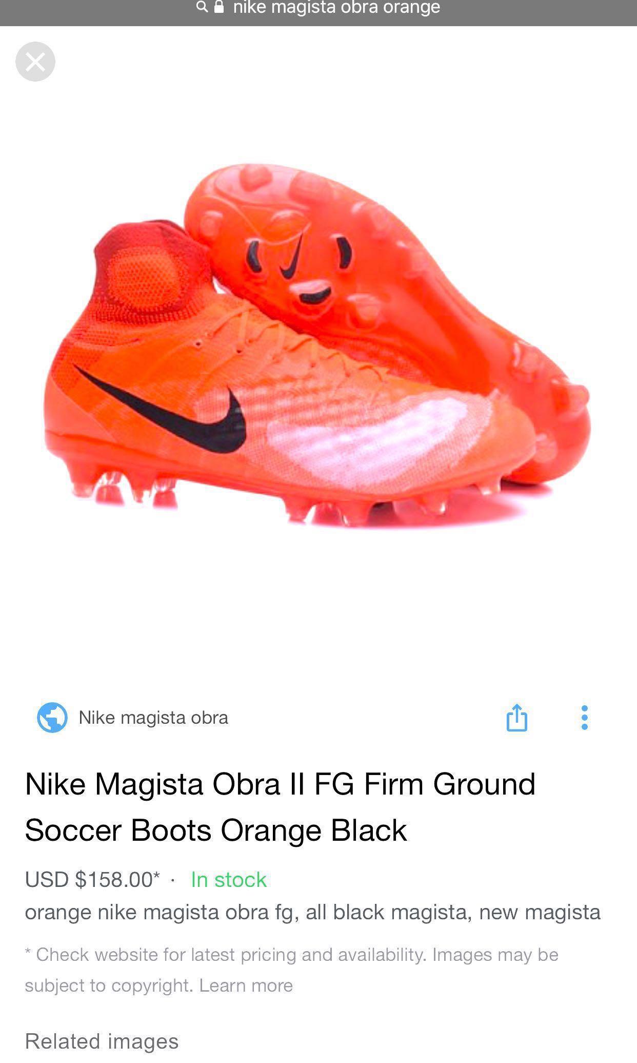 Nike Magista Obra II FG Soccer Cleat 844595 409 9.5 eBay
