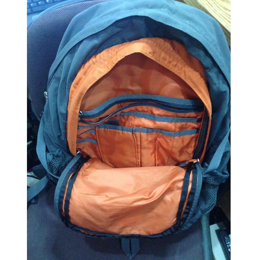 North Face Back pack (Category: Backpacks) located in Manila. Submitted by tinseyra (Listing ID 246725300, Image 2). Description: Original, With Laptop pocket, Color Orange/black. Slightly used.